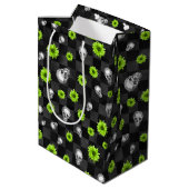 Green Skulls and Sunflower Series Design 10 Medium Cadeauzakje (Achterkant Gekanteld)