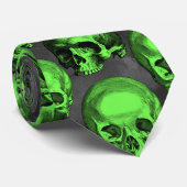 Green Skulls and Sunflower Series Design 2 Stropdas (Opgerold)