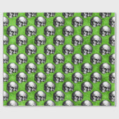 Green Skulls and Sunflower Series Design 6 Cadeaupapier (Vlak)