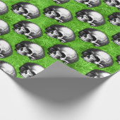 Green Skulls and Sunflower Series Design 6 Cadeaupapier (Hoek)