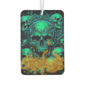 Green Skulls Flames Gothic Scary Lifestyle Luchtverfrisser (Achterkant)