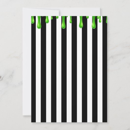 Green Slime Halloween Ghost Kostuumfeest Kaart (Achterkant)