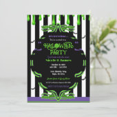 Green Slime Halloween Ghost Kostuumfeest Kaart (Staand voorkant)