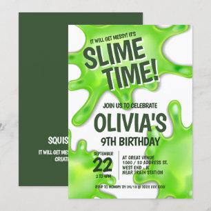 Green Slime Party Birthday Kaart