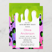 Green Slime Pink Leopard Print 00th Birthday Party