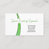 Green Sliver Faux Glitter Foto QR Professional Visitekaartje (Achterkant)