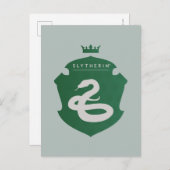 Green SLYTHERIN™ Crowned Crest Uitnodiging Briefkaart (Voorkant / Achterkant)