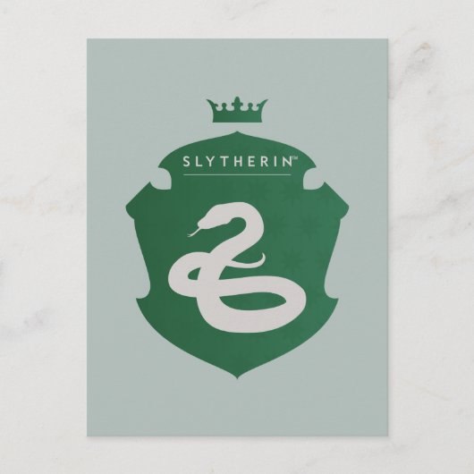 Green SLYTHERIN™ Crowned Crest Uitnodiging Briefkaart (Voorkant)