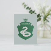 Green SLYTHERIN™ Crowned Crest Uitnodiging Briefkaart (Staand voorkant)