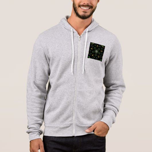 Green Smoke Mandala Design Hoodie (Voorkant)