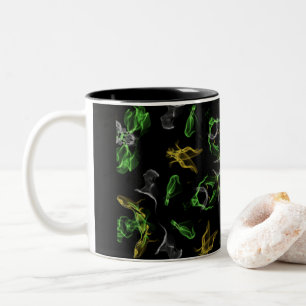 Green Smoke Mandala Design Tweekleurige Koffiemok