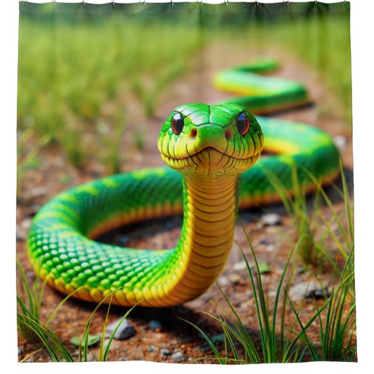 Green Snake Douchegordijn (Voorkant)
