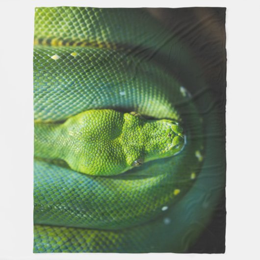 GREEN SNAKE FLEECE DEKEN (Voorkant)