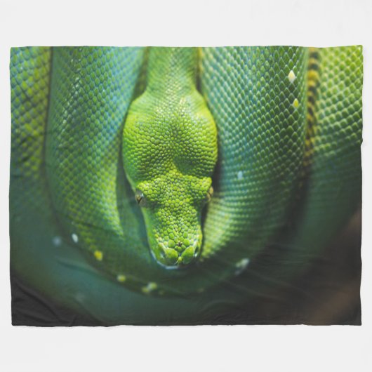 GREEN SNAKE FLEECE DEKEN (Voorkant (Horizontaal))