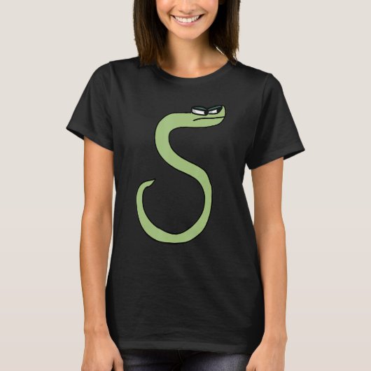 Green Snake Letter S Alphabet Lore T-shirt (Voorkant)