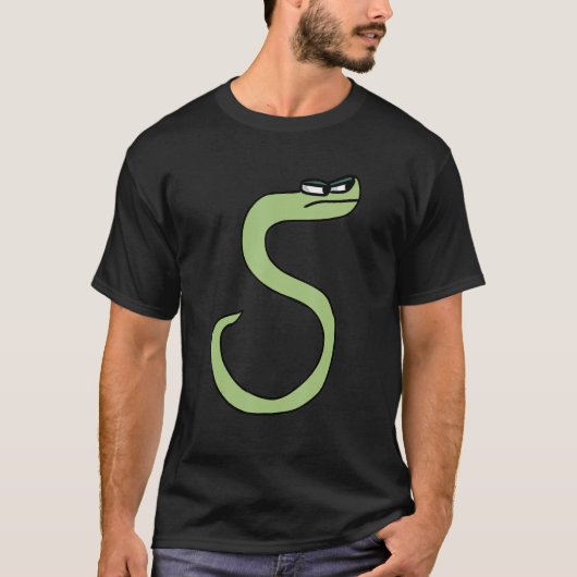 Green Snake Letter S Alphabet Lore T-shirt (Voorkant)