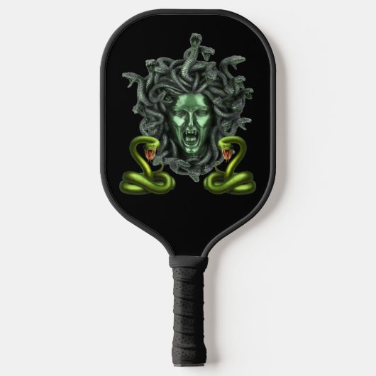 Green Snake Medusa Gorgon Pickleball Paddle (Voorkant)