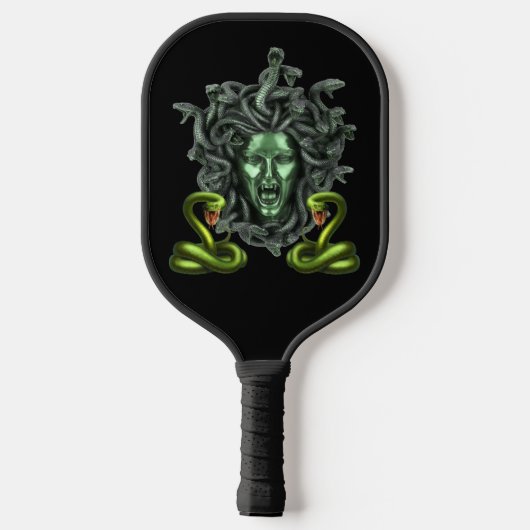 Green Snake Medusa Gorgon Pickleball Paddle (Achterkant)