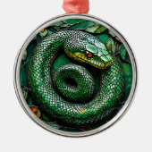 Green Snake Metalen Ornament (Voorkant)