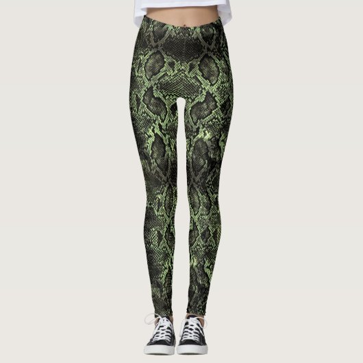Green Snake print Leggings (Voorkant)
