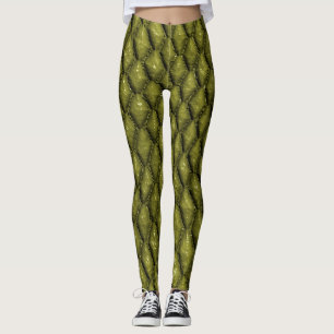 Green Snake Scales Leggings