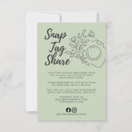 Green Snap Tag Share Small Business Thank You Card Bedankkaart