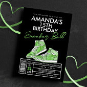 Green Sneaker Ball Birthday Uitnodiging