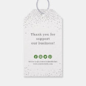 Green sneeuwvlok bedrijf logo Christmas Cadeaulabel (Achterkant)