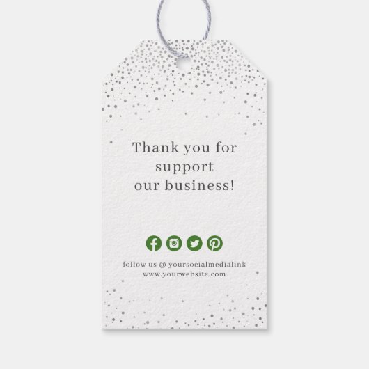 Green sneeuwvlok bedrijf logo Christmas Cadeaulabel (Achterkant)