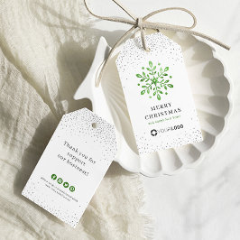 Green sneeuwvlok bedrijf logo Christmas Cadeaulabel