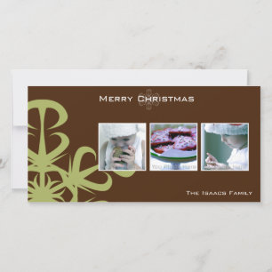 Green snewflake kerstkaart