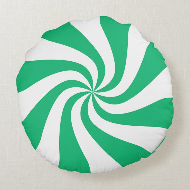Green Snoep Pillow Rond Kussen (Achterkant)
