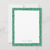 Green Snow Leopard Print Personal Stationery Kaart (Voorkant)