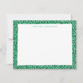 Green Snow Leopard Print Personal Stationery Kaart (Voorkant)