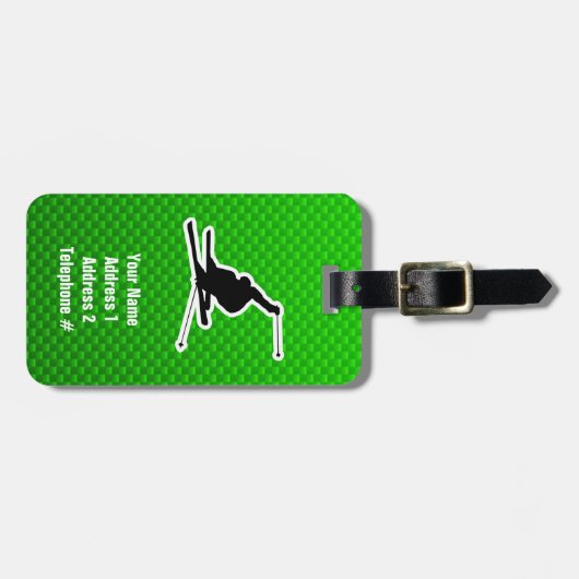 Green Snow Skiing Bagagelabel (Voorkant horizontaal)