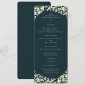 Green Snowberry Christmas Dinner Flat 4 Course Menu (Voorkant / Achterkant)