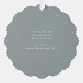 Green Snowberry+Eucalyptus Christmas Wreath Photo  Ornament Kaart (Achterkant)