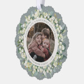 Green Snowberry+Eucalyptus Christmas Wreath Photo  Ornament Kaart (Links)