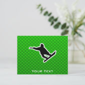 Green Snowboarding Briefkaart (Staand voorkant)