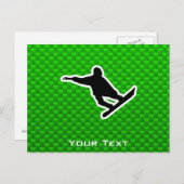 Green Snowboarding Briefkaart (Voorkant / Achterkant)