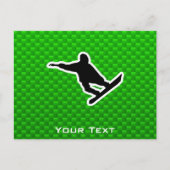 Green Snowboarding Briefkaart (Voorkant)