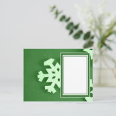Green Snowflake Briefkaart (Staand voorkant)