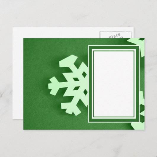 Green Snowflake Briefkaart (Voorkant / Achterkant)