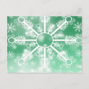 Green Snowflake Briefkaart