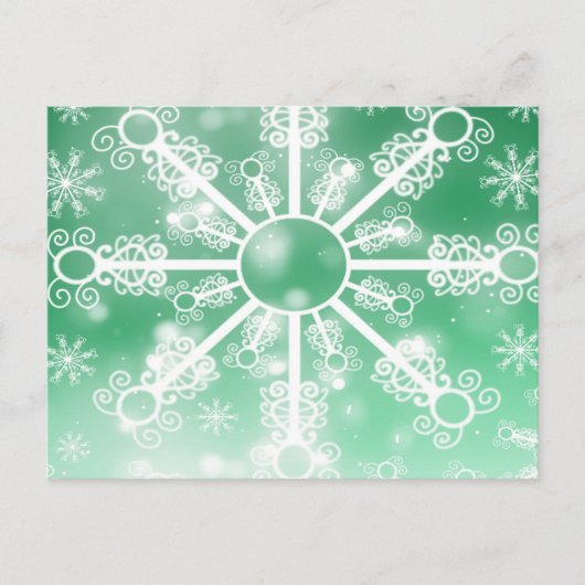 Green Snowflake Briefkaart (Voorkant)
