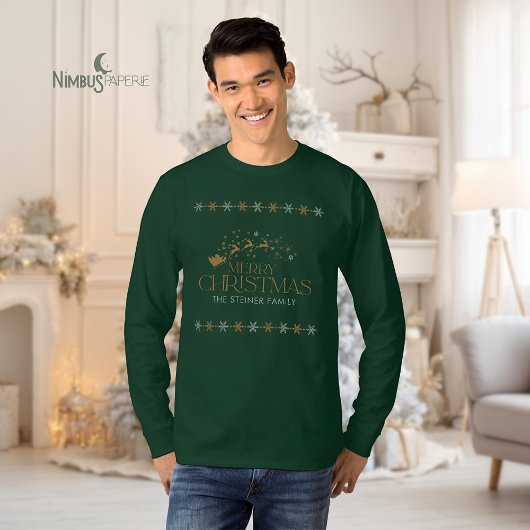 Green Snowflake Christmas Mens Shirt