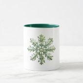 Green Snowflake Christmas Mok (Midden)