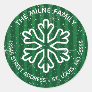 Green Snowflake - het Adres van de Terugkeer van d Ronde Sticker