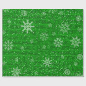 Green Snowflake Holiday Cadeaupapier (Vlak)