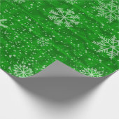 Green Snowflake Holiday Cadeaupapier (Hoek)